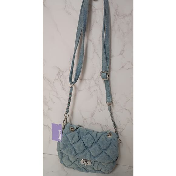 Claire's Handbags - CLAIRE'S Denim Quilted Crossbody Bag - NEW